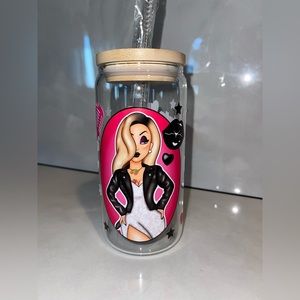 Jessica Tiffany Barbie Clear Beer Can Glass Cup